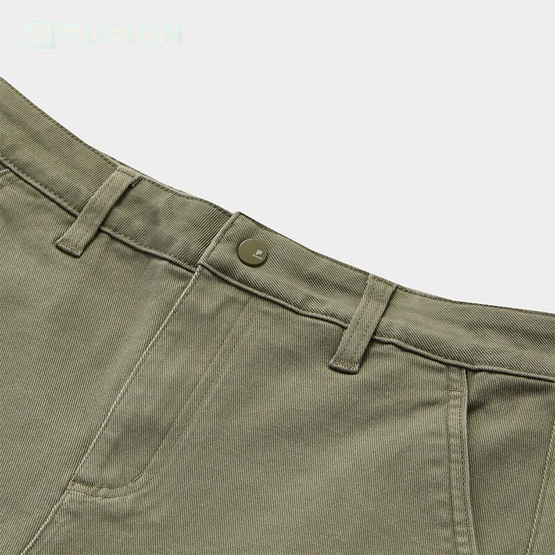 FILA FUSION FUSION LIFEFOB FW24 Cargo Pants Women's Pale Green Butterfly-4