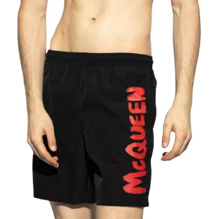 Alexander McQueen Graffiti Printed Drawstring Swim Shorts-1