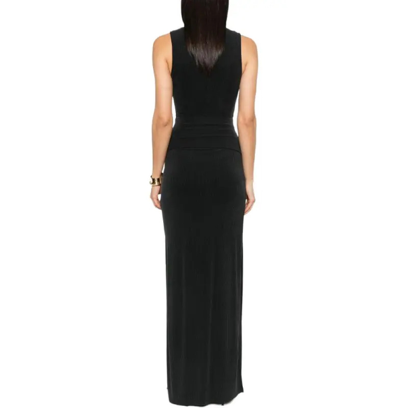BALMAIN Cut Out Detailed Ribbed Maxi Dress-2