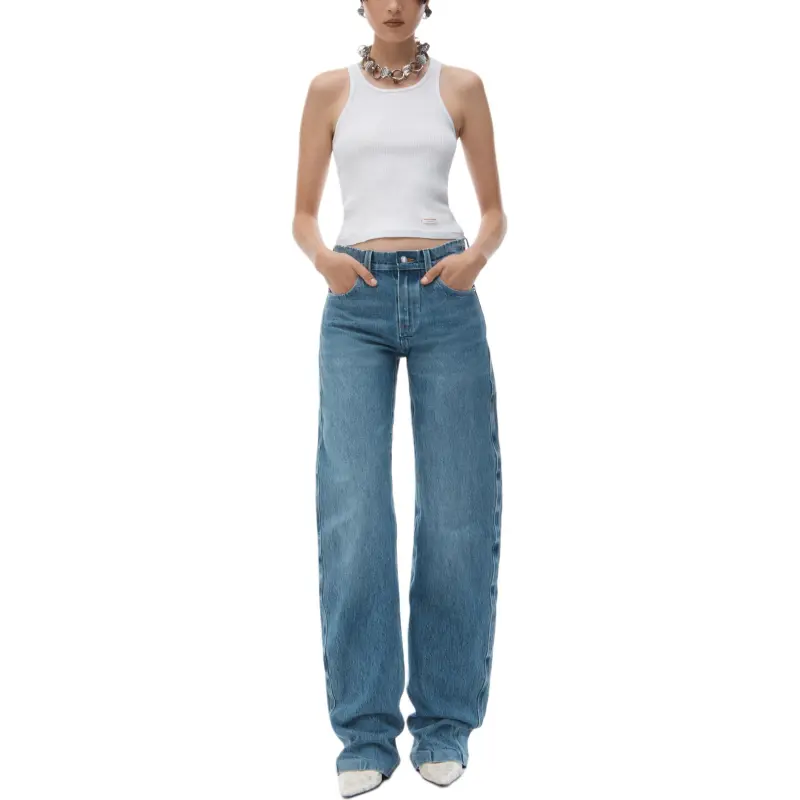Alexander Wang Bonded Seams Low Rise Bowed Gusset Jean Vintage Medium Indigo-2