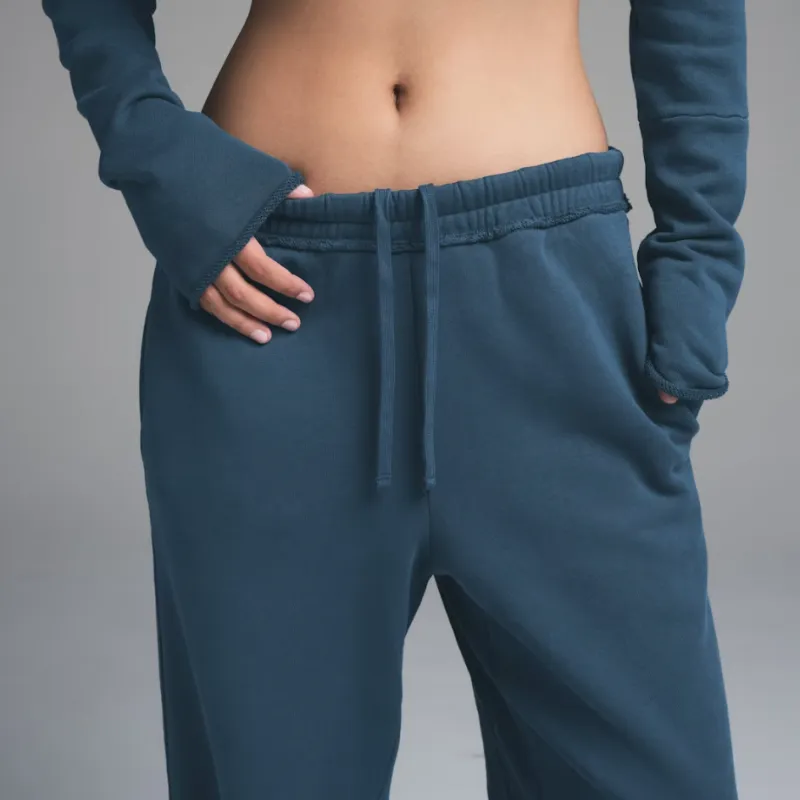 SKIMS SS25 FRENCH TERRY WIDE LEG PANT Casual Pants Women's INDIGO/Indigo-4