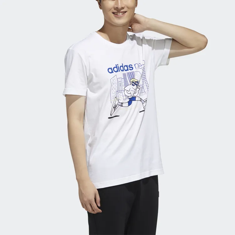 Adidas Neo Set-in Sleeve T-Shirt Men's White-2