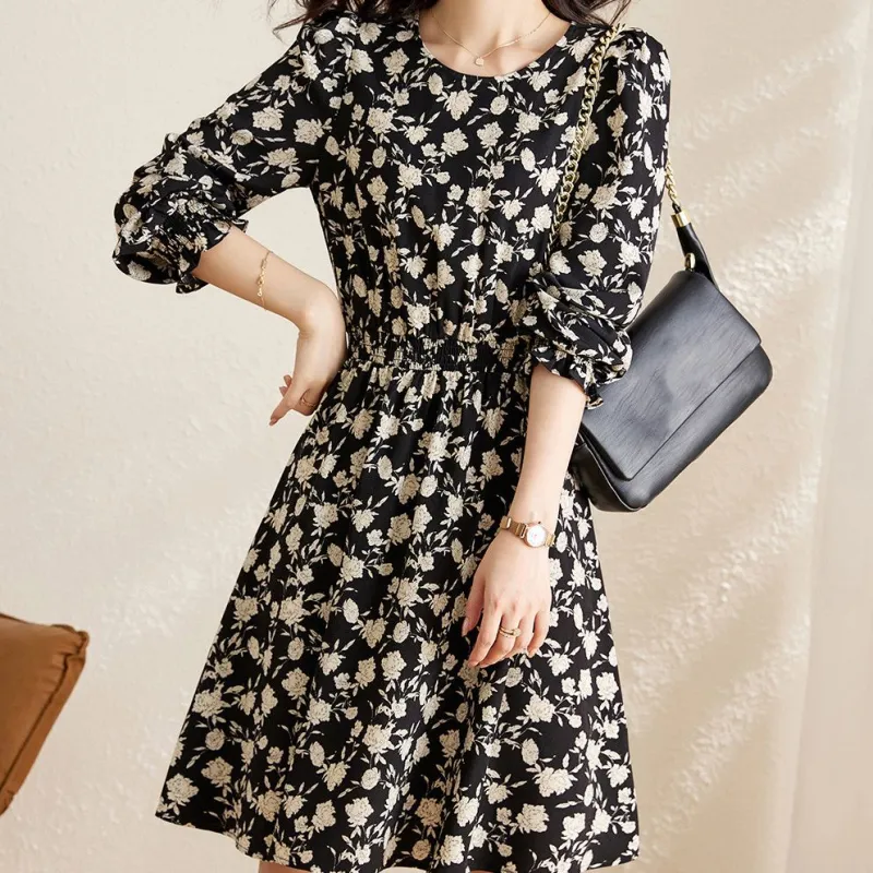Still Quiet Long Sleeved Dress Women's Black-4