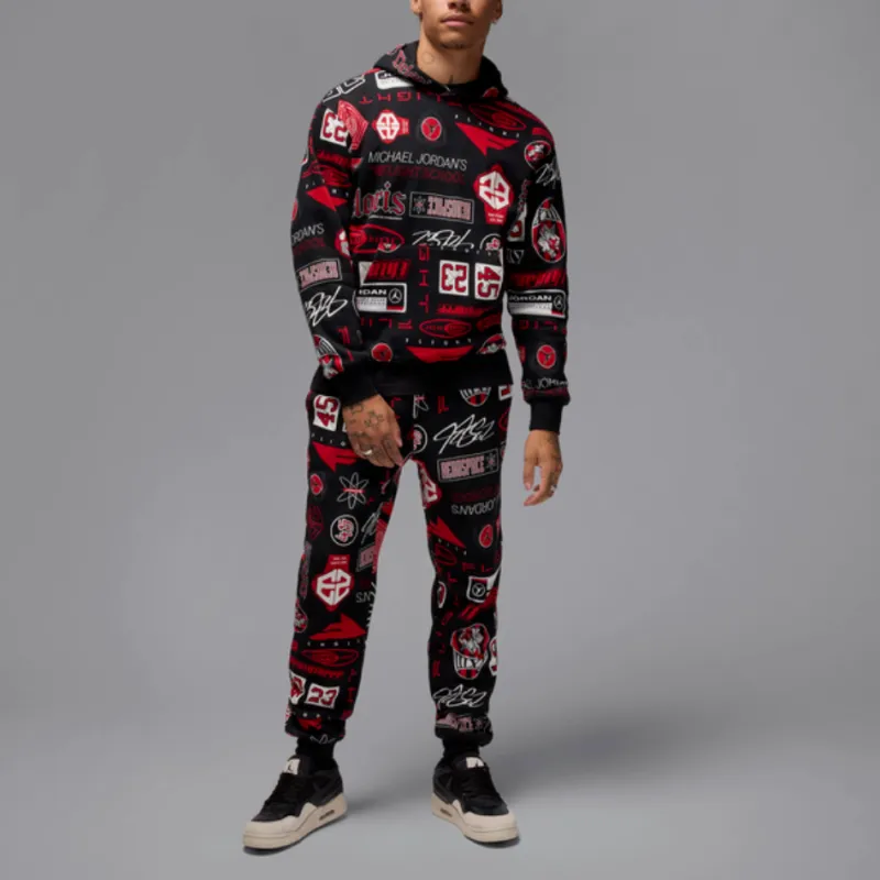 Jordan BRAND SS25 Sweatshirt Men's Black/University Red-4