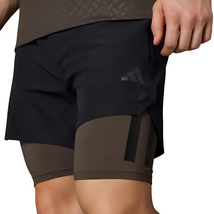 Adidas Free Shipping With AdiClub Power Workout Two in One Shorts-3