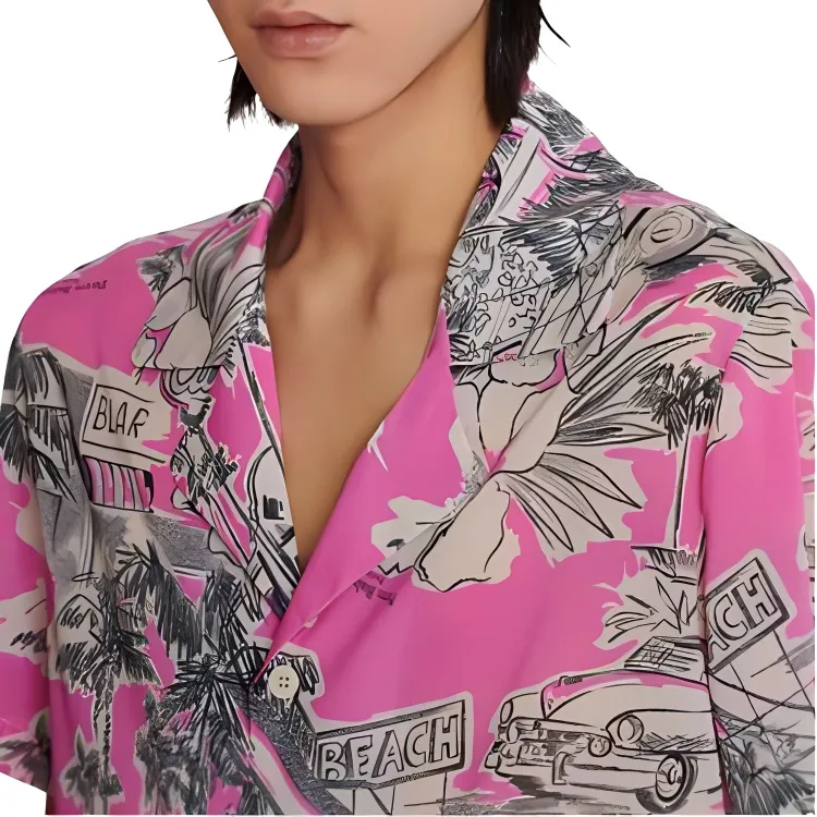BALMAIN Miami Print Silk Camp Shirt-4