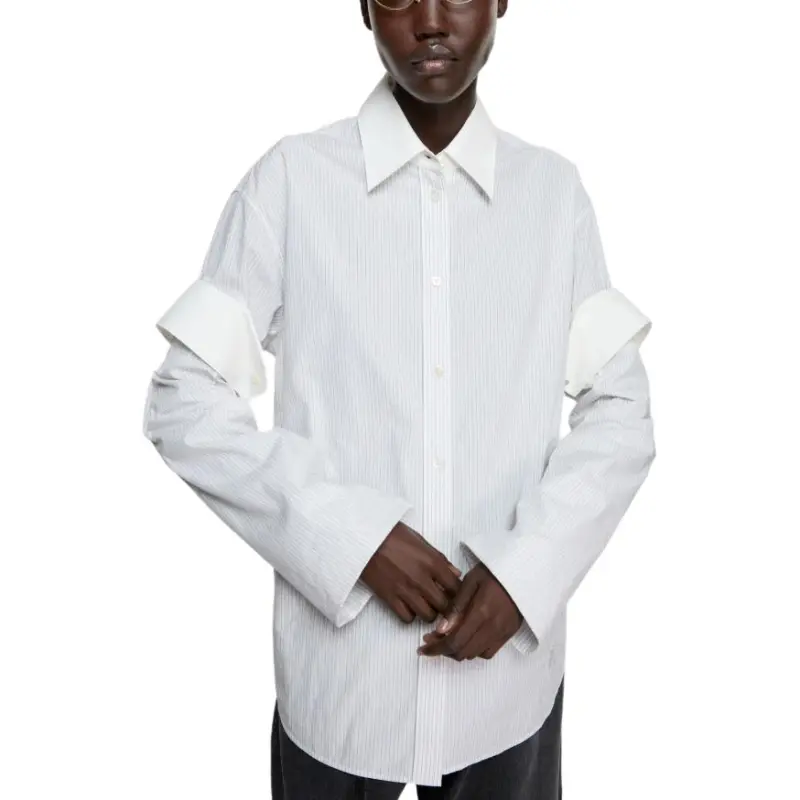Acne Studios Button Up Striped Layered Shirt-3