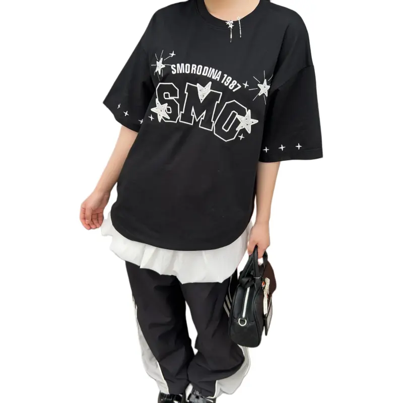SMORODINA Drop Shoulder Sleeve T Shirt Women's-5