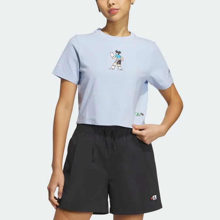 Adidas Crop Top Women's Light Pink Blue-1