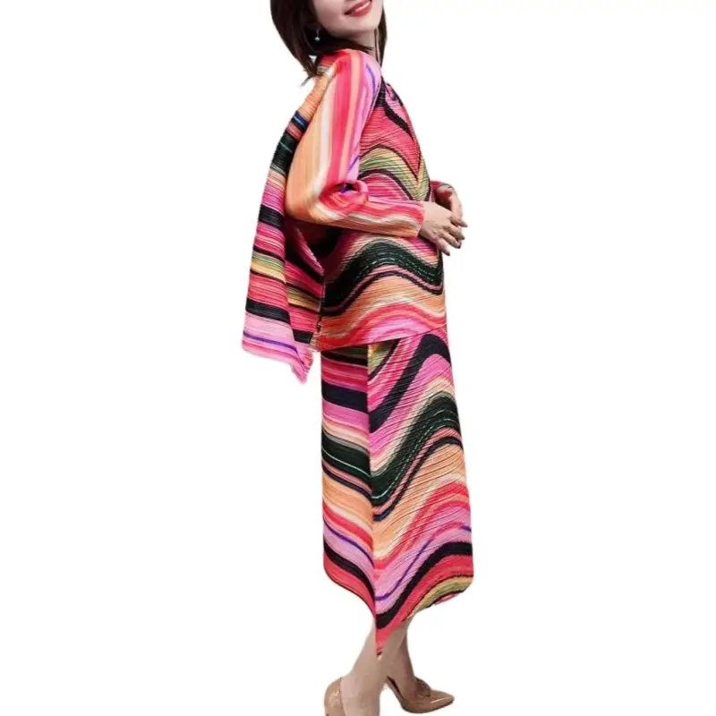 PLEATS PLEASE ISSEY MIYAKE FW22 Casual Long Skirts Women's Pink-2