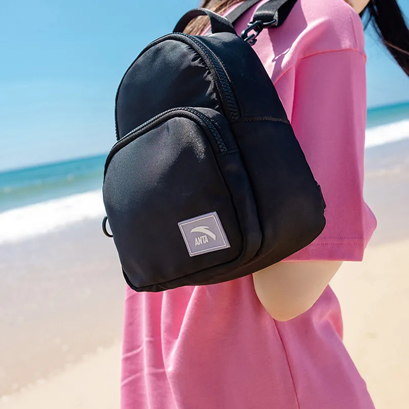 Anta Life Collection Twill Backpack Regular Women's Basic Black-5