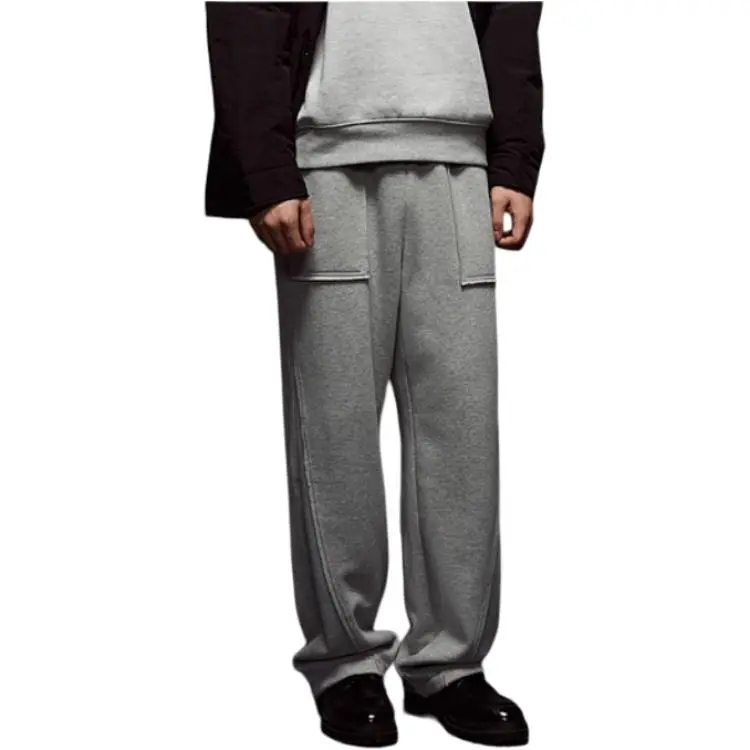 H&M Knitted Sweatpants Men's Mixed Gray-4