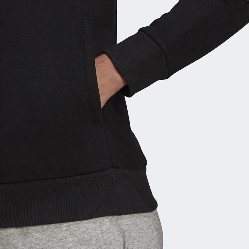 Adidas Essentials Logo Fleece Hoodie Black/White-3