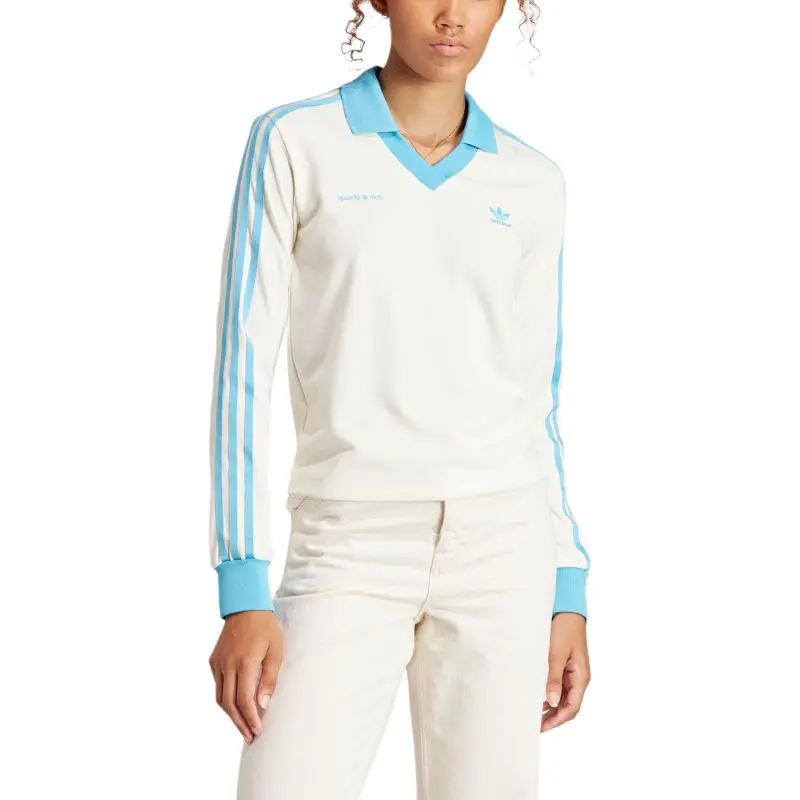 Adidas Originals X Sporty & Rich Soccer Jersey Cream/Baby Blue S 