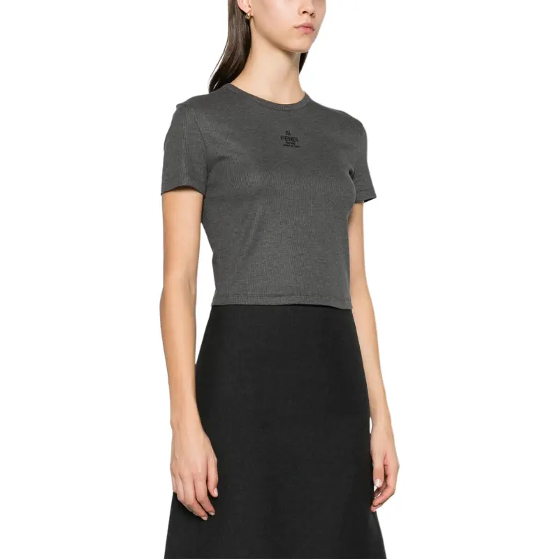 FENDI Fine ribbed T shirt-2