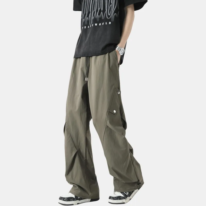 XIXN Casual Pants Unisex Army Green-2