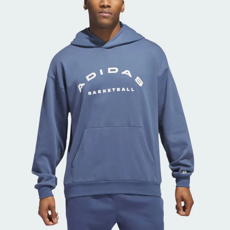 Adidas BASKETBALL Select Foundation Fleece Hoodie Sweatshirt Men's Used Ink/Cloud White-1