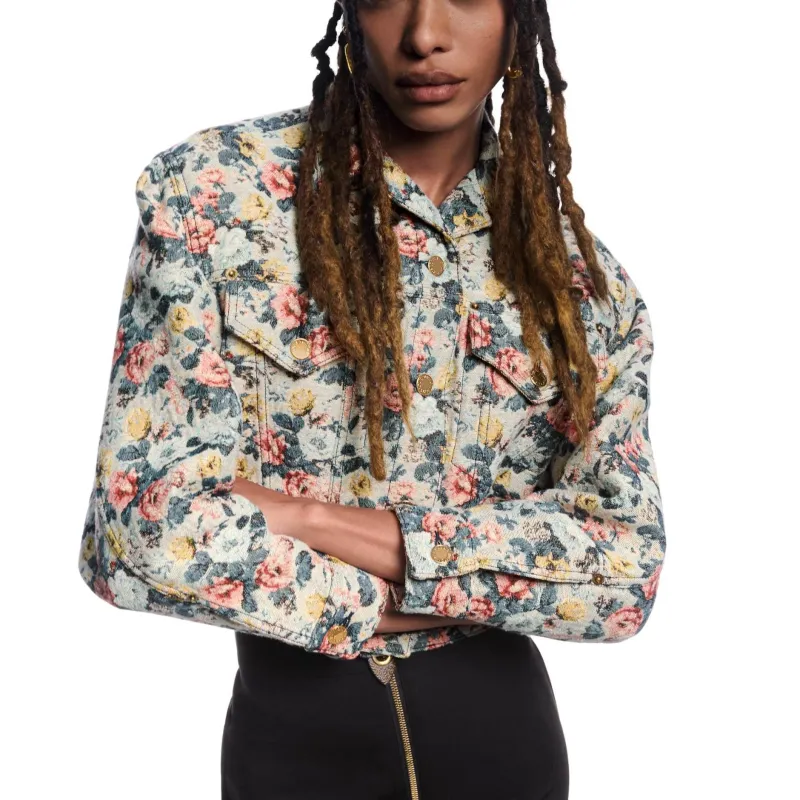 LOUIS VUITTON Cropped Floral Jacquard Jacket-1