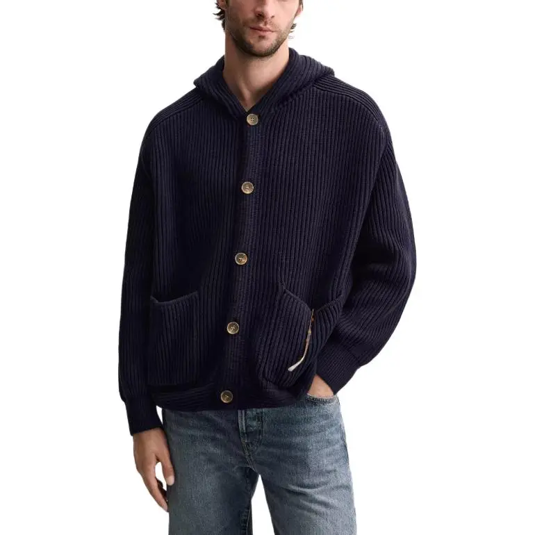ZARA Sweaters Men Sea Blue-4