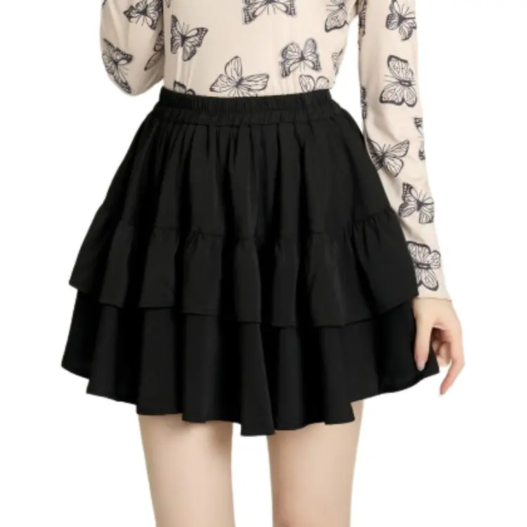 Beautiful Wardrobe Casual Short Skirts Women's Black-2