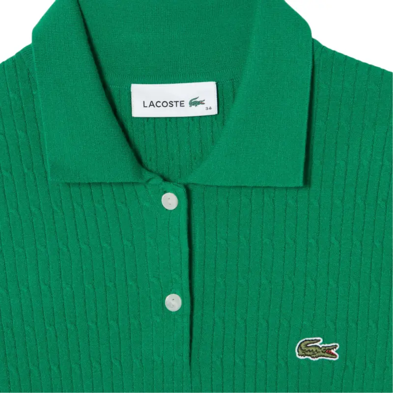 LACOSTE Short Sleeved Dress Women's Green-4