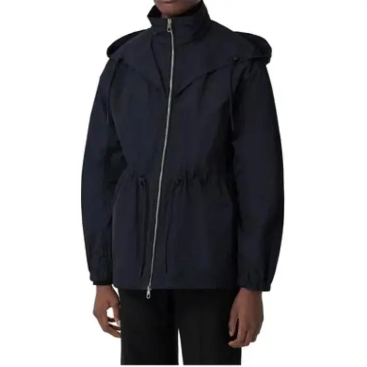 Burberry Logo Detail Hoooded Parka Navy-3