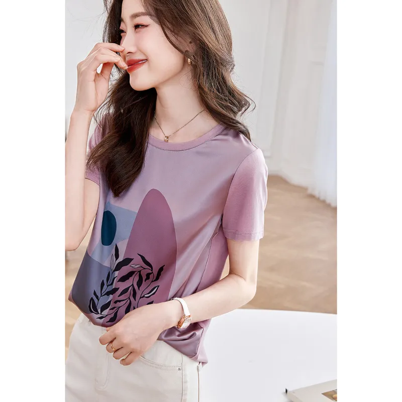 Mo Han Yi Mei T Shirt Women's Lavender Purple-4