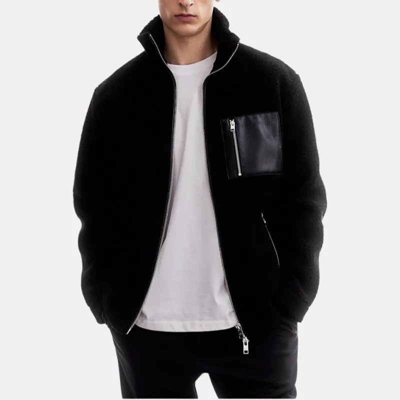 H&M Velvet feel Coat Men's Black-1