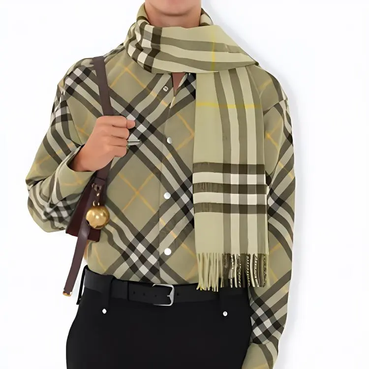 Burberry Checked Cashmere Scarf-2