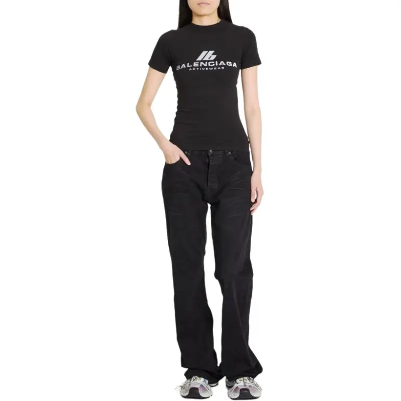 Balenciaga Low Waist Straight Pants Black-2