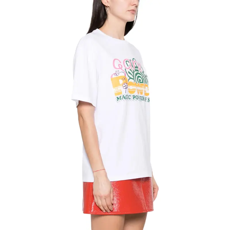 GANNI Graphic print Organic cotton Blend T shirt-6