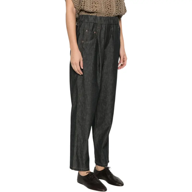 Brunello Cucinelli Elasticated Waistband Straight Leg Jeans-3