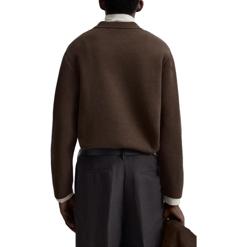 ZARA Polo Shirt Men's Chocolate Brown-2