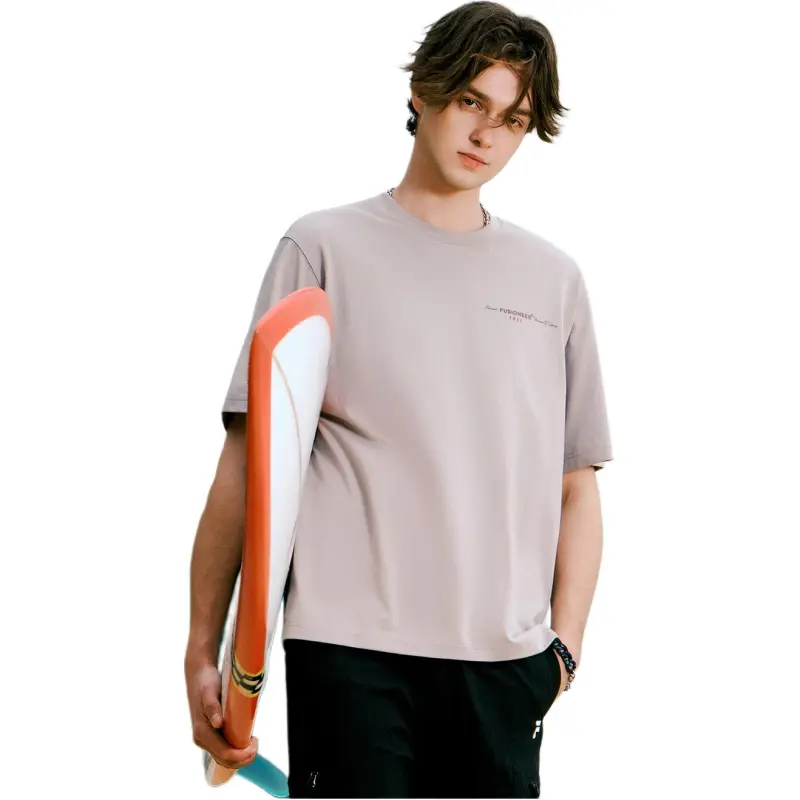 FILA FUSION LIFEfusioneer1911 T Shirt Men's Gray Stone Brown BN-2