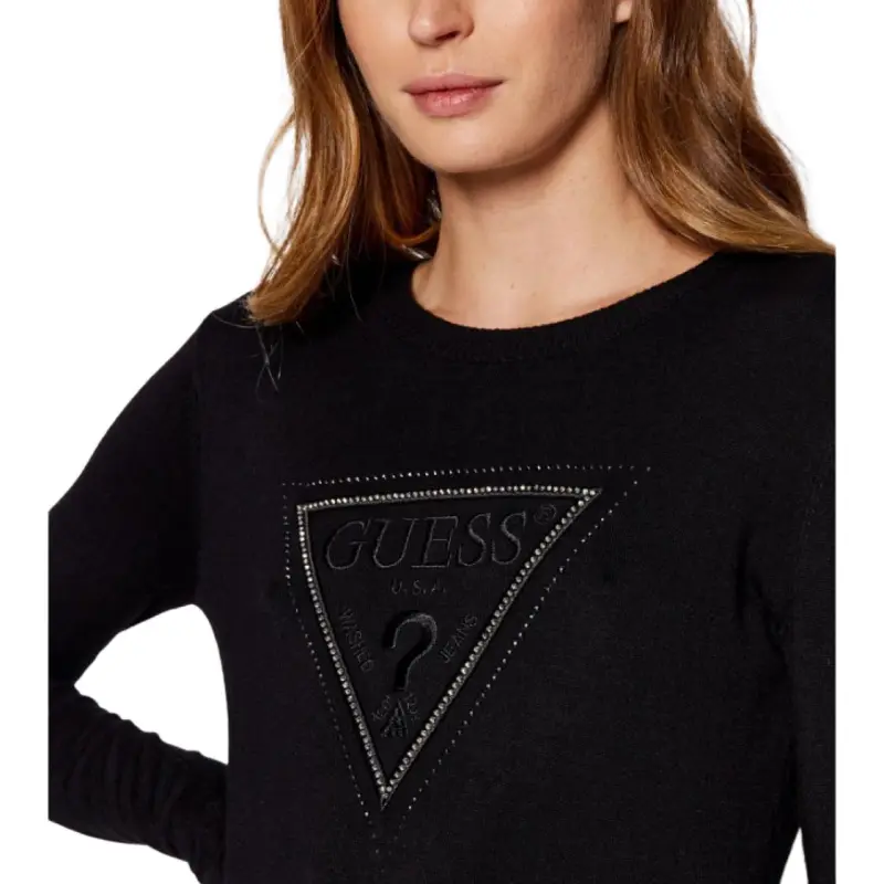 GUESS Drop Shoulder Sleeve T Shirt Women's Black-2