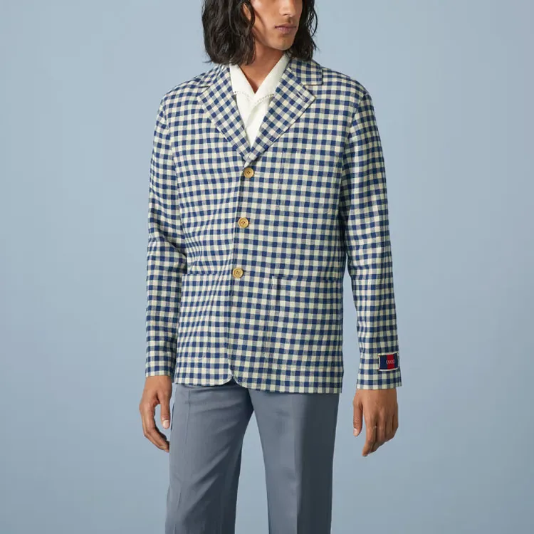 GUCCI Jackets Men Blue-1