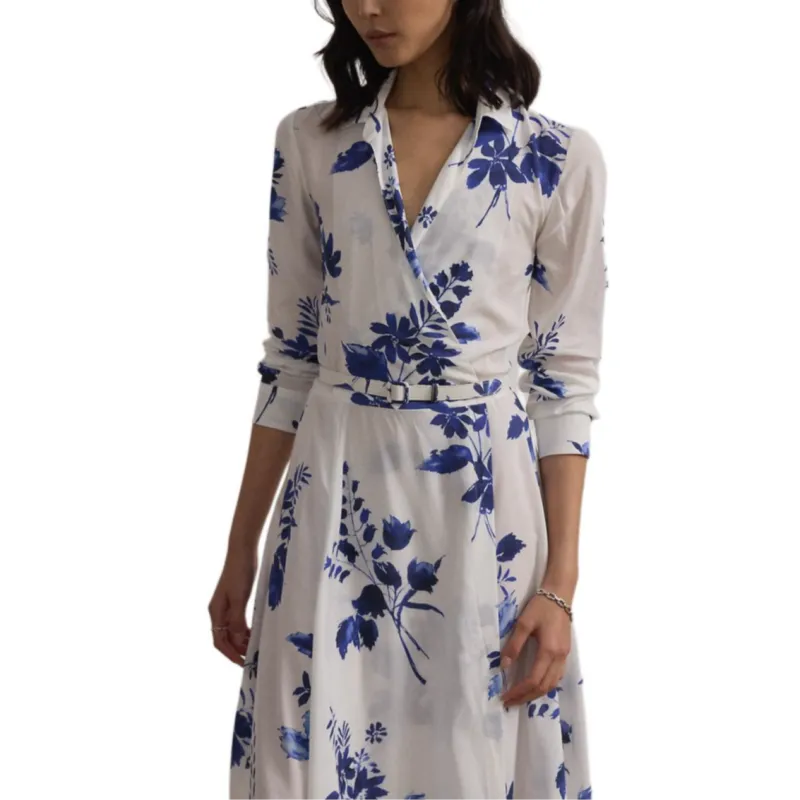 Polo Ralph Lauren Aniyah Floral Textured Day Dress Long-Sleeved Dresses Women's White-3