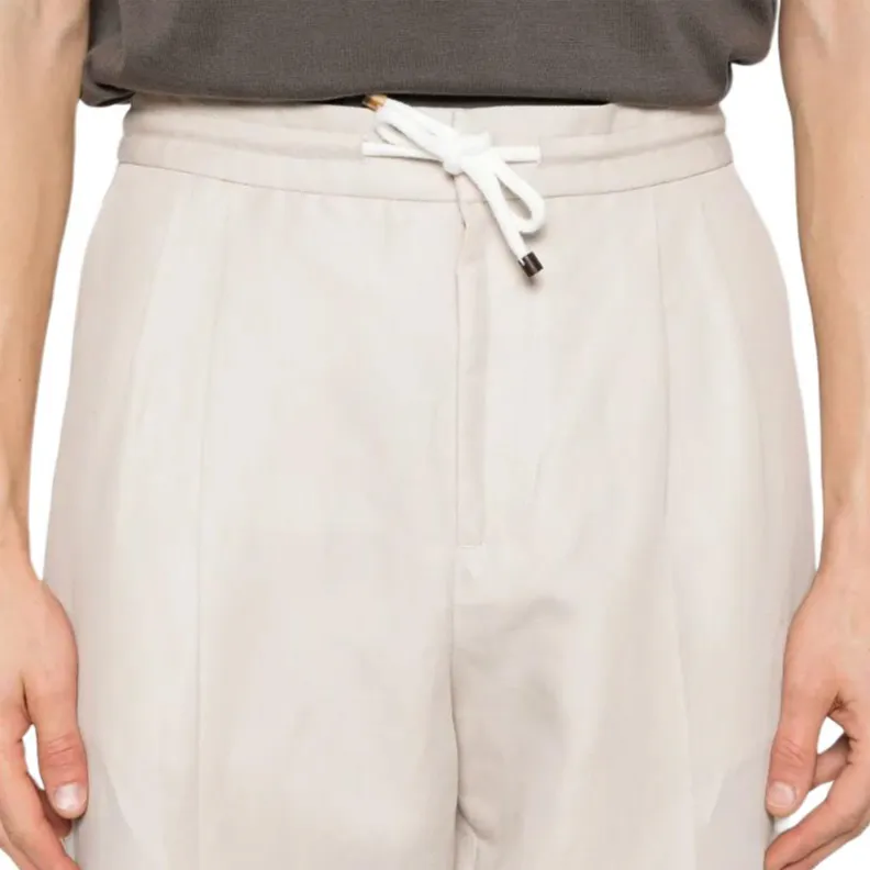 Brunello Cucinelli Drawstring Tapered Leg Trousers-4