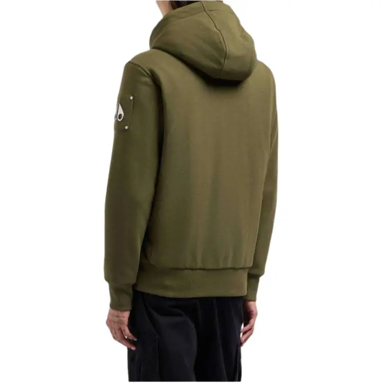 Moose Knuckles Logo Plaque Zipped Drawstring Hoodie-3
