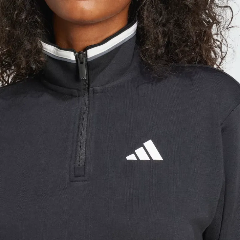 Adidas Free Shipping With AdiClub Essentials Color Pop French Terry Crop Quarter Zip Track Jacket-3