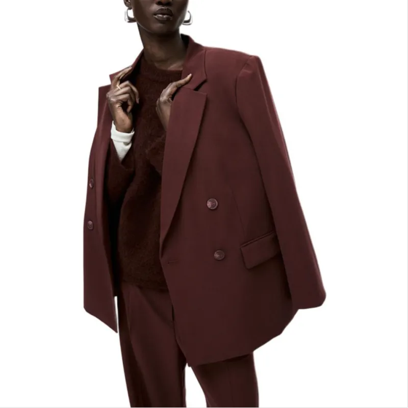 H&M Business Suit Women's Burgundy-1