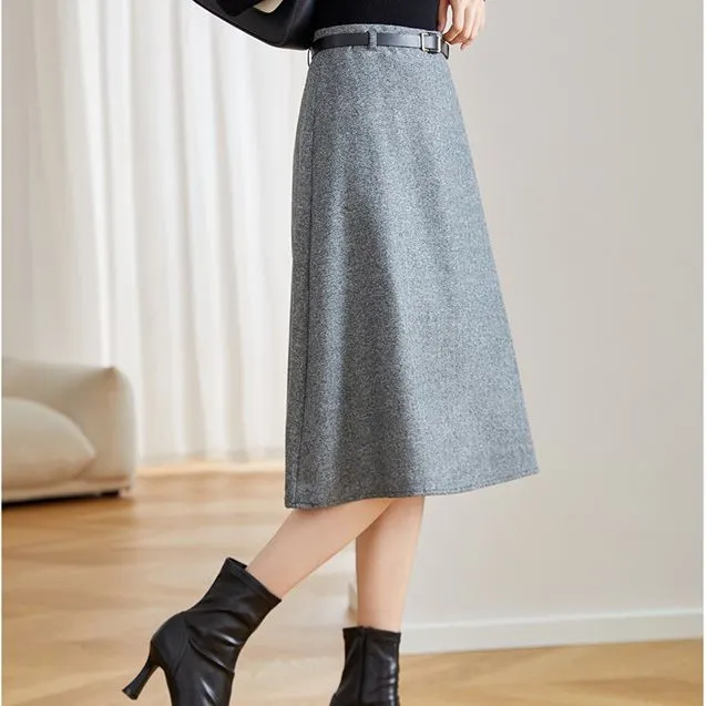 Still Quiet Casual Long Skirt Women's Coffee-6