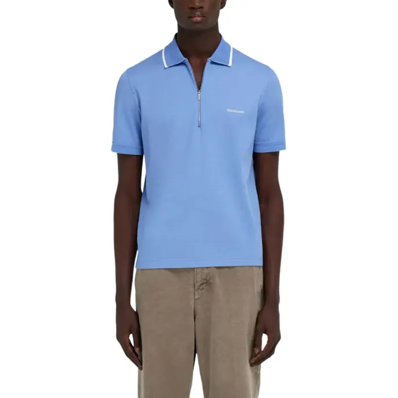 Ferragamo Zip up Polo Shirt-1