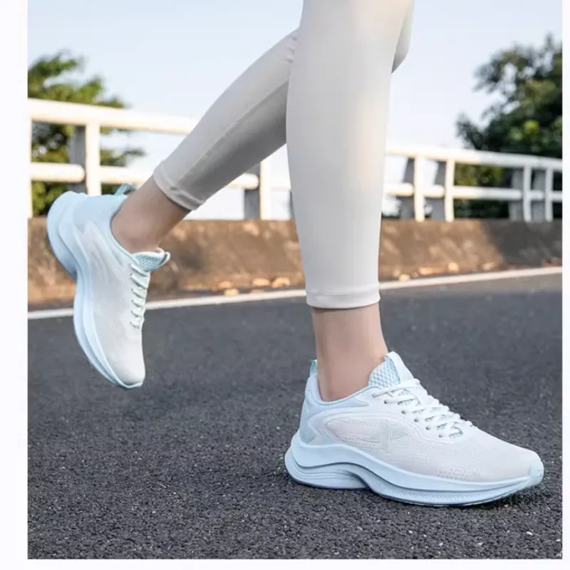 XTEP Shock Absorbers With Slip Resistant Features Low Top Casual Running Shoes Women's White Blue-2