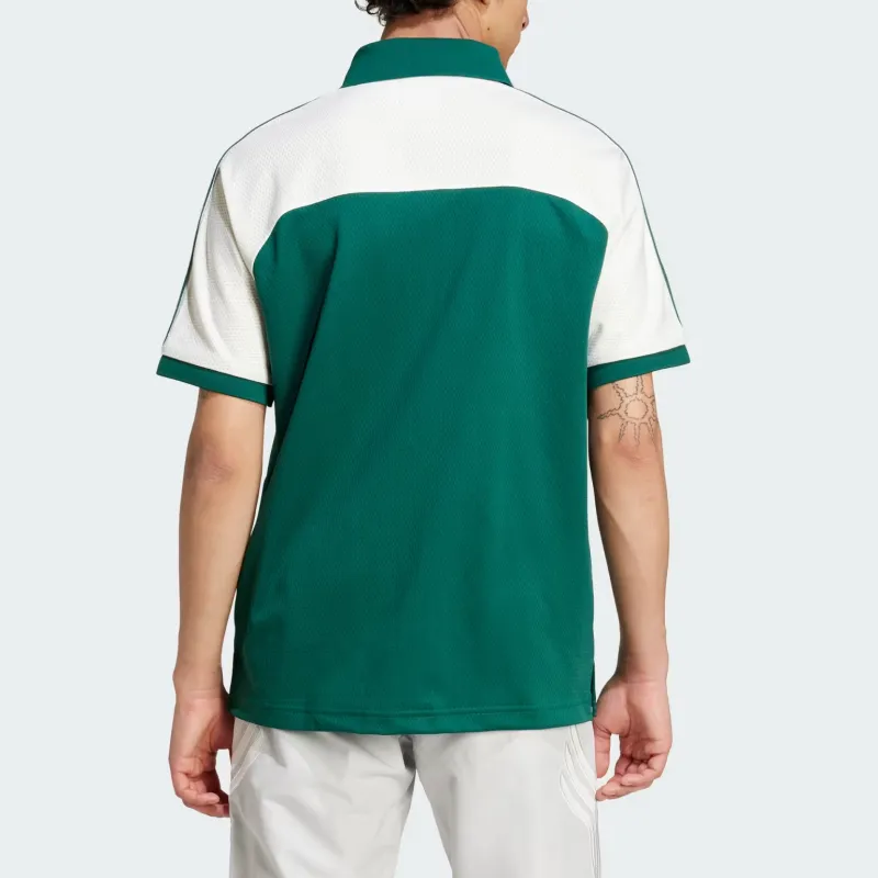 Adidas Originals '80s Premium 3 Stripes Archive Mock Mesh Polo Shirt-2