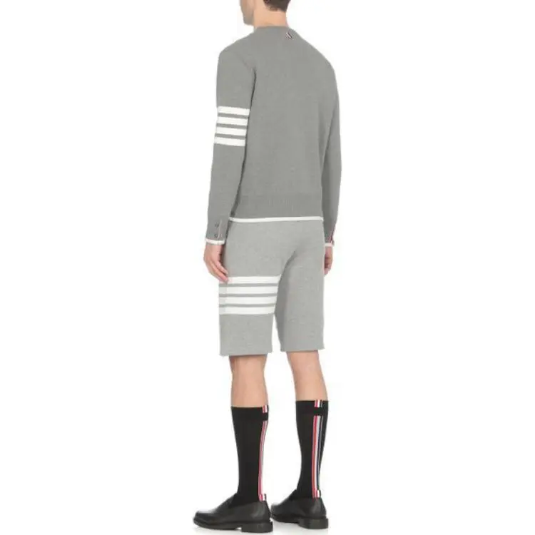 THOM BROWNE 4 Bar Striped Crewneck Jumper-4