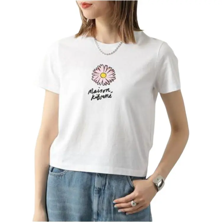 Maison Kitsune Floating Flower Printed Crewneck T Shirt-2