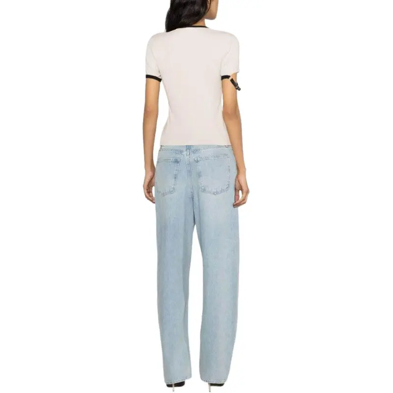 COURREGES Buckle Contrast Printed T Shirt-4