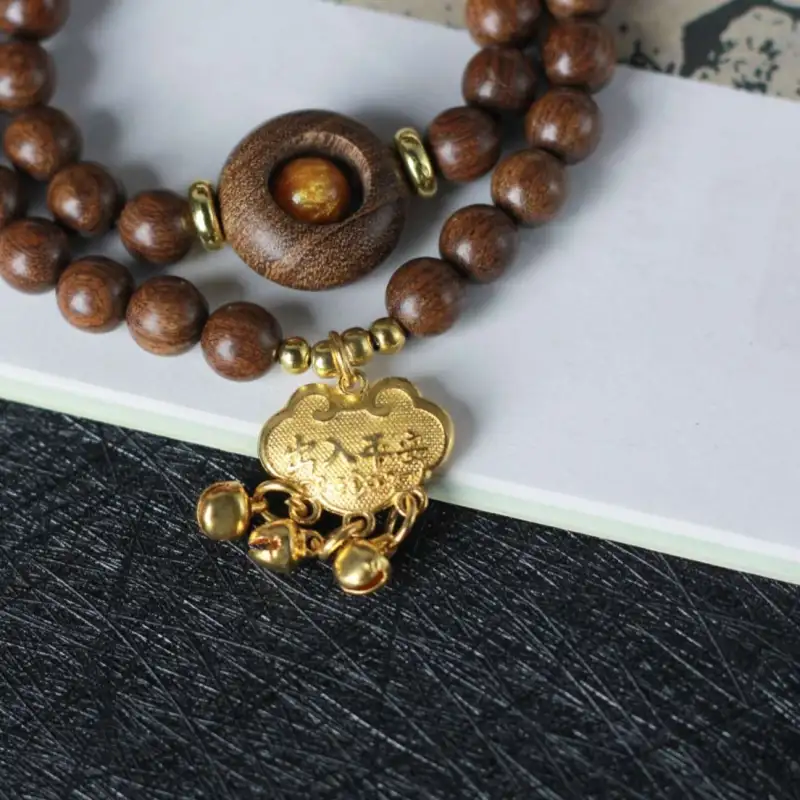Lordship Golden Sandalwood Bead Chain Unisex-2