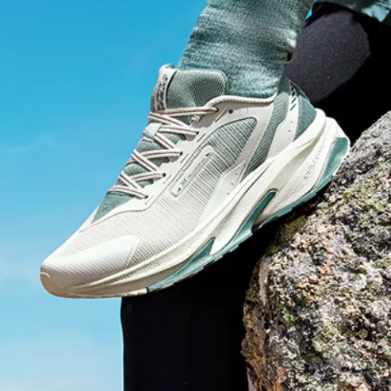 361° Ride The Mountain Anti Slip Wear Resistant Low Top Running Shoes Men's Green Gray-4